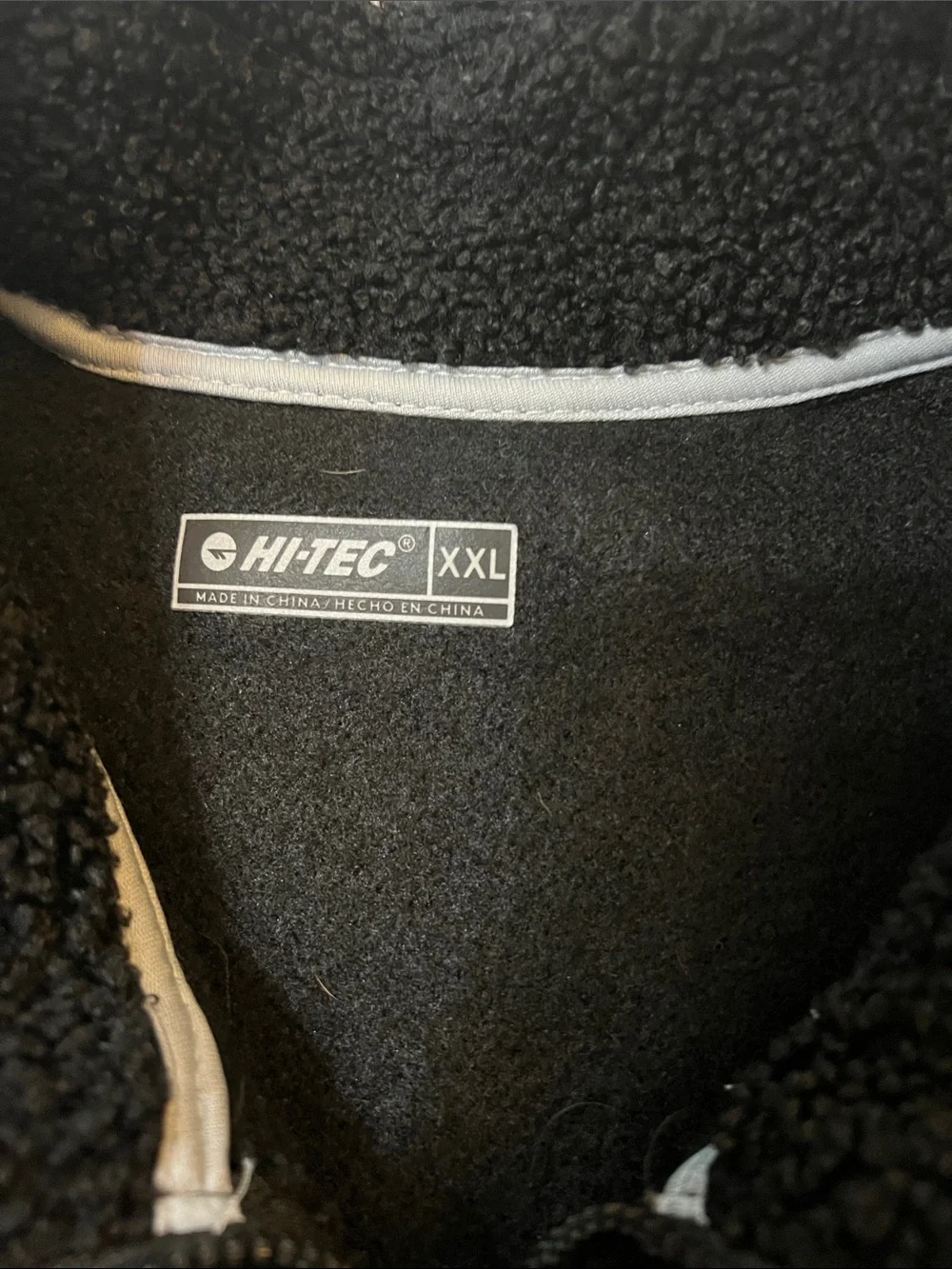 Hi-Tec Black Sherpa Zip-Up Pullover with Red Cross Accent